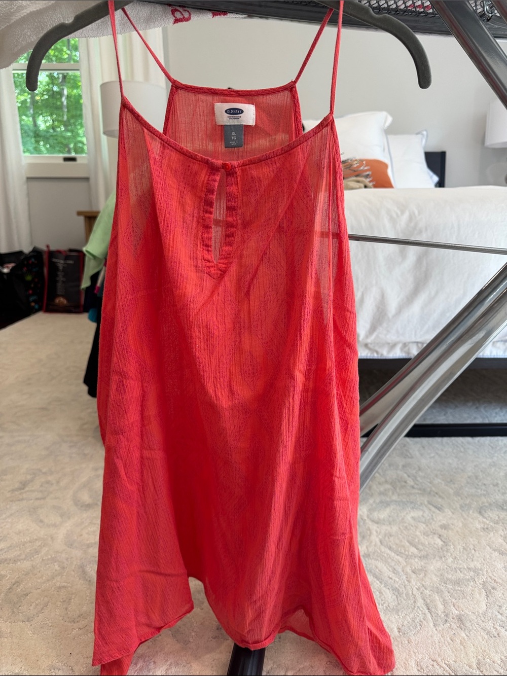 Old Navy Red Sheer Spaghetti-Strap Camisole